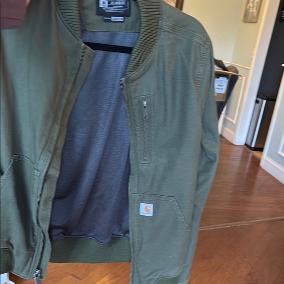 Carhartt Green Utility Jacket with Sturdy Canvas and Ribbed Details - Picture 3 of 7